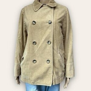 Y2K Tan Corduroy Peacoat THE LIMITED Sz XS